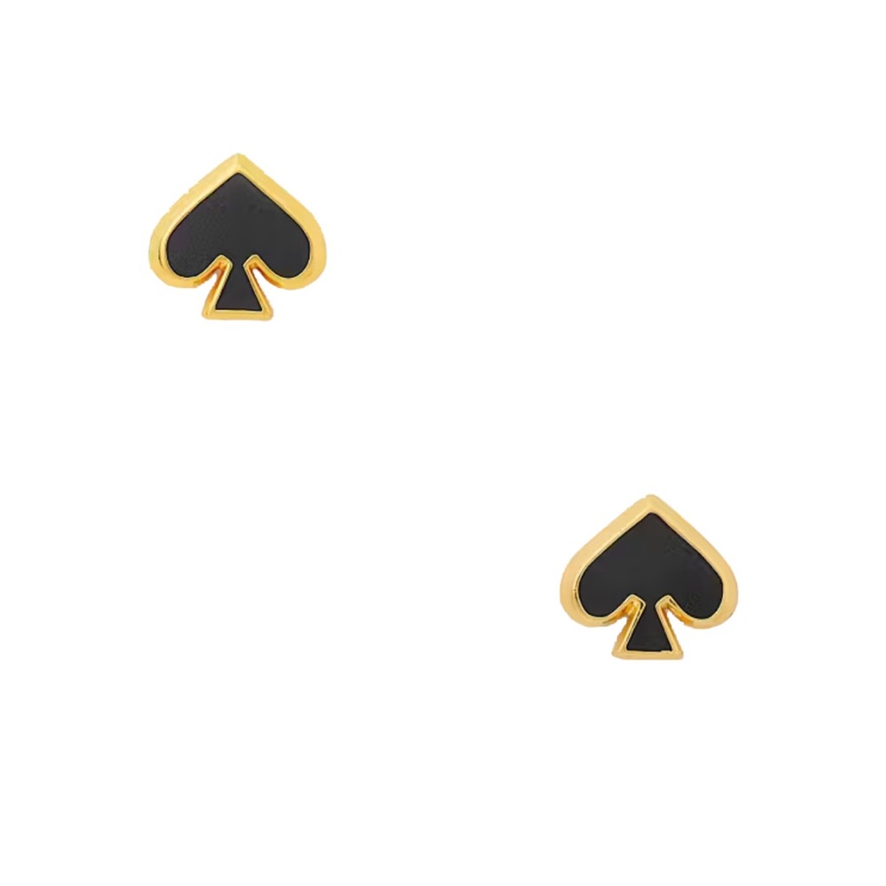 kate spade Black and Gold Spade Stud Earrings